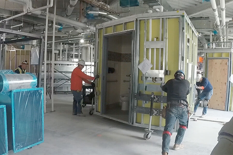 Illustrasjonsfoto av baderomsmoduler ut fra fabrikk. Bildet har ingen sammenheng med de omtalte modulene. 