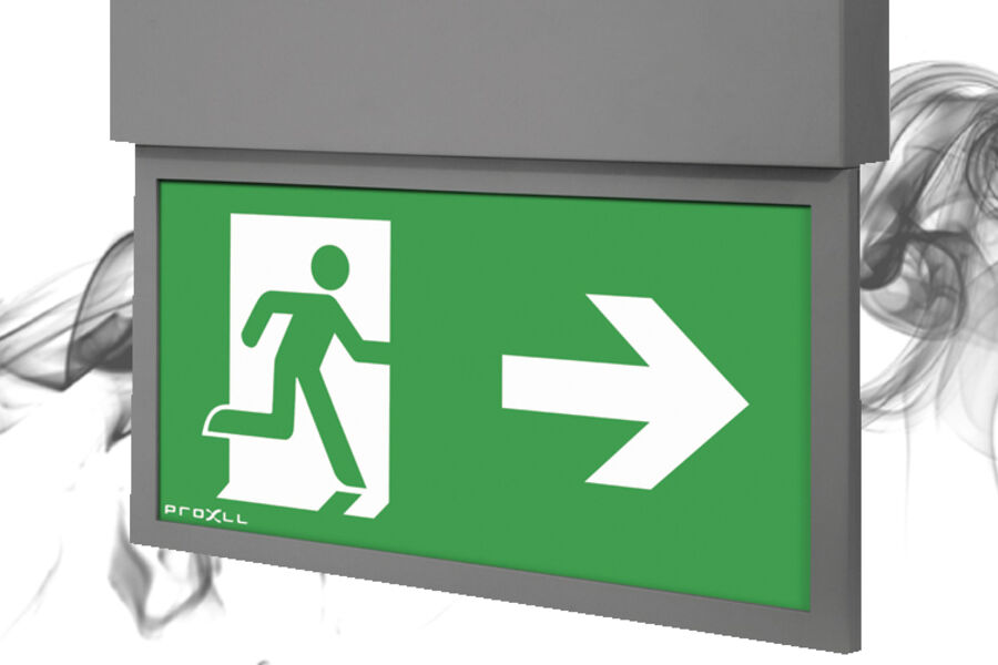 Proxll går inn for grønnere profil og kun LED-armaturer i sine nødlys. Fotomontering: VVSforum