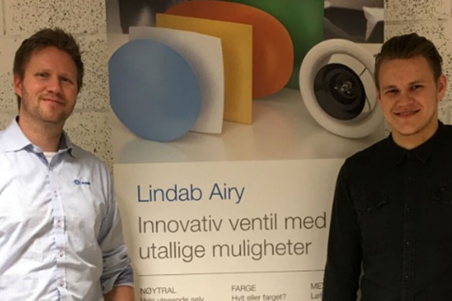 Nils Tomas Tollefsen og Stefan Myhre Pettersen er nylig ansatt som salgsingeniører hos Lindab AS.