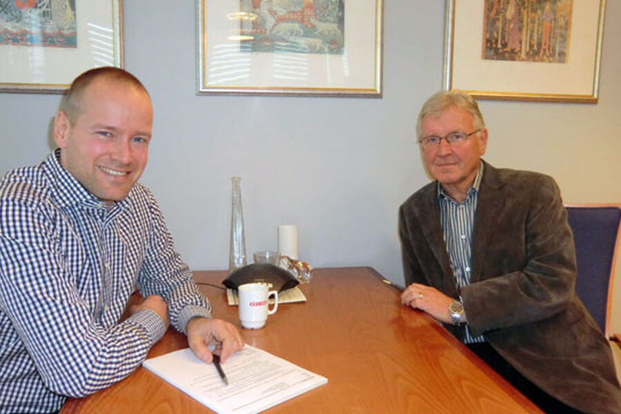 Hos K.Lund AS i Trondheim er tingene i orden selv om det har vært noe mindre aktivitet i 2015 året før. 2016 ser derimot ut til å bli på 2014 nivå. Her ser vi administrerende direktør Torkild Korsnes, sammen med sin far Morten Korsnes. 