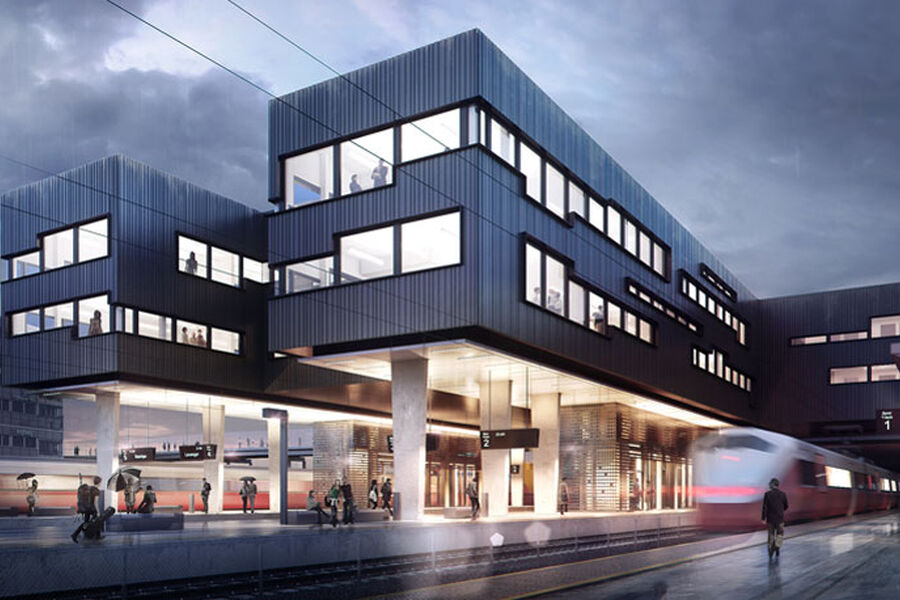 Illustrasjon av Trapphuset i Trondheim som har BREEAM-NOR Very Good.