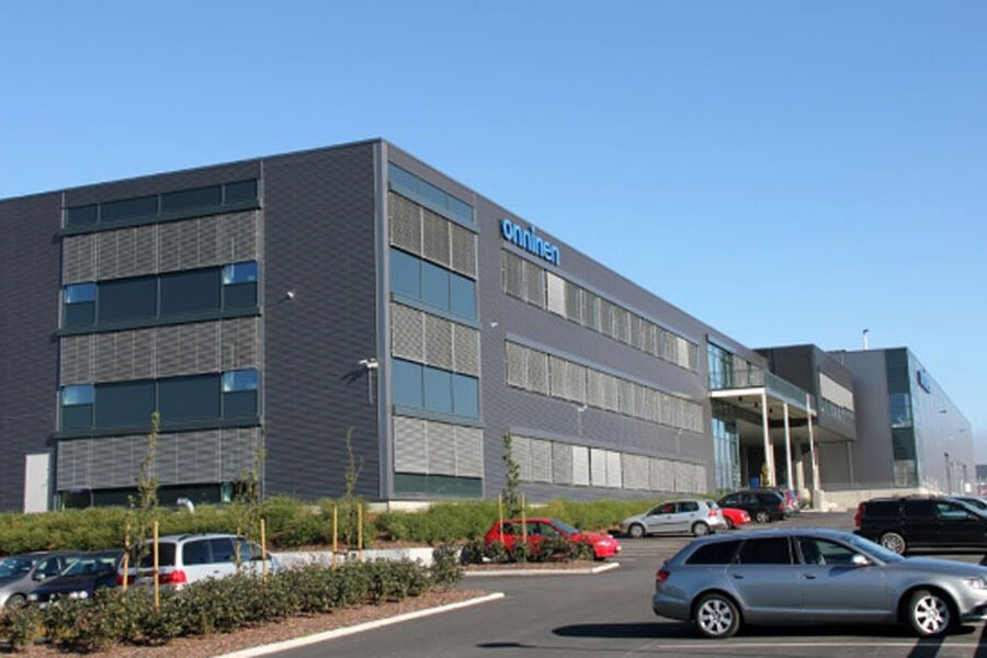 Onninens hovedkontor og lager på Skedsmokorset. Foto: Arkitektene Astrup og Hellern.