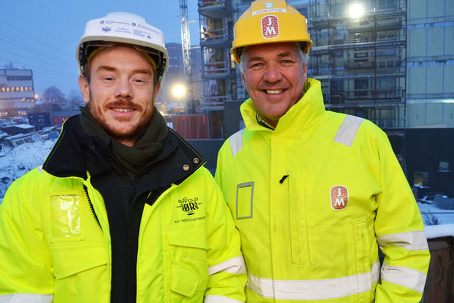 Pål Stensholt i Østfold Rør og Stein Ottem i JM har etter mange års samarbeid funnet tonen, og ikke minst lært hverandre å kjenne. Det blir det effektive prosjekter ut av. 