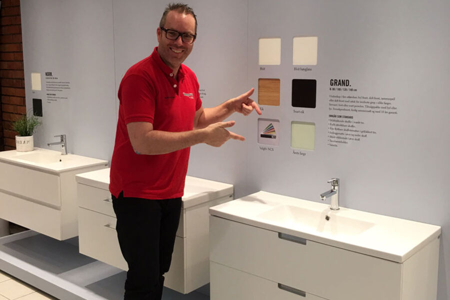 Lars Erik Magnussen, markeds- og innkjøpsansvarlig i Tempe VVS, åpner i dag deres nye showrom med Aspen baderomsmøbler. 