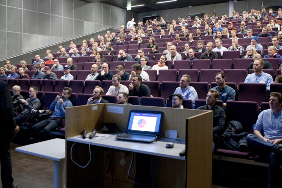 Tilstrømning til BIM-seminaret på Kuben i Oslo i 2017. Alle foto: Magnus Edvardsen.