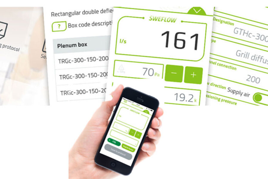 Faksmile av appens ulike vinduer og funksjoner. 