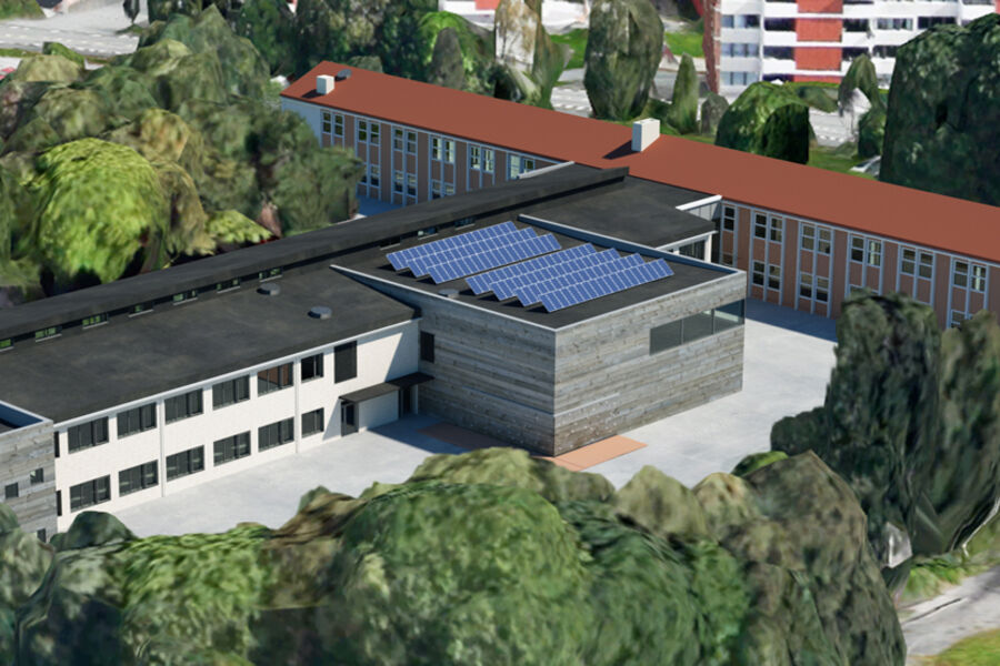 Varden skole i Bergen skal oppgraderes og få et nytt tilbygg. 