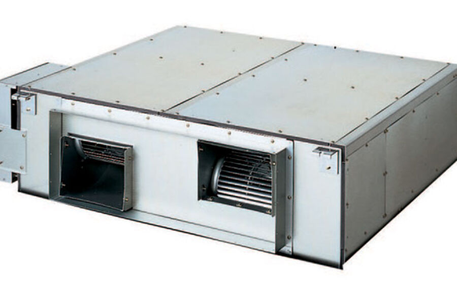 Panasonics nye klimaanlegg E2 High Static Pressure Hide Away VRF og PACi (E2) kombinerer en høytrykkskanal med en friskluftskanal.