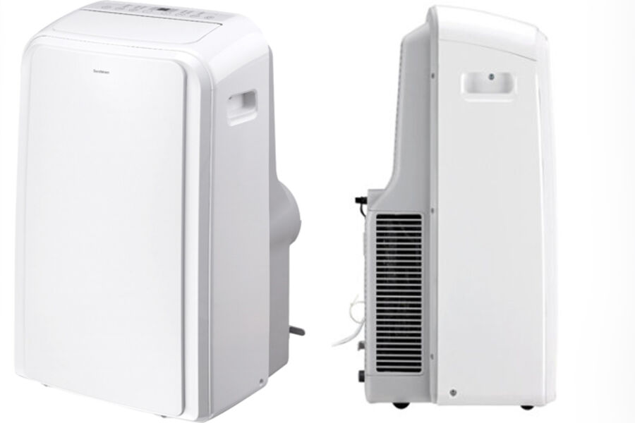 Den portable air-conditioneren tar seg greit ut på stuegulvet, men durer som 2-3 kjøkkenvifter på full guffe, skriver tu.no i en billedtekst knyttet til artikkelen.