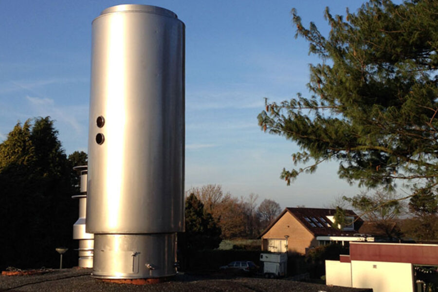 EcoStream reduserer partikkelutslipp fra vedfyring med gjennomsnittlig 74% og passer for skorsteiner fra Ø80 til Ø200 diameter