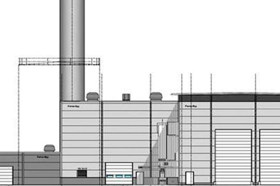 Illustrasjon av den nye  varmesentralen i Moss