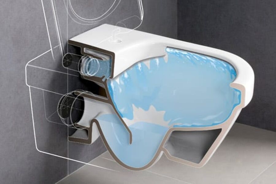 Klosettet Hygienic Flush er produsert i hygienisk, holdbart, tettsintret sanitetsporselen.