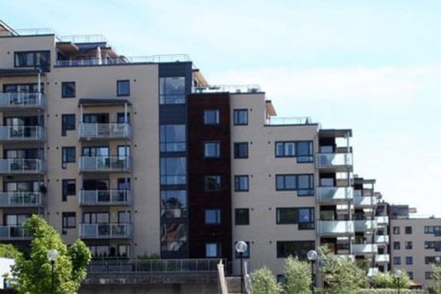 Bildet viser boligbebyggelsen i Nydalen. 