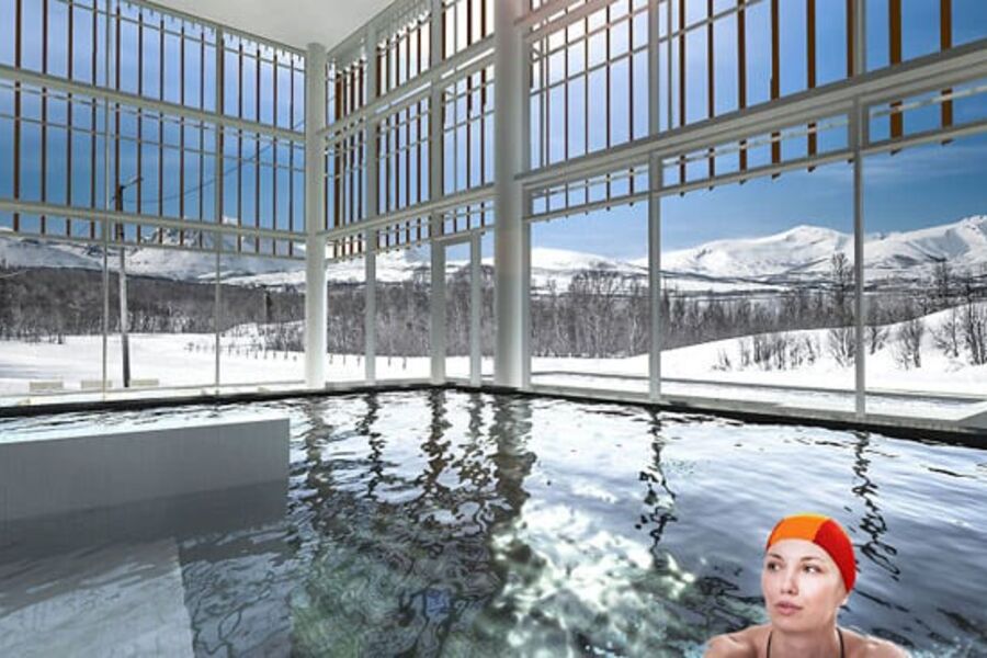 Tromsøbadet for en fantastisk utsikt mot Kvaløya (Foto og illustrasjon: Asplan Viak)