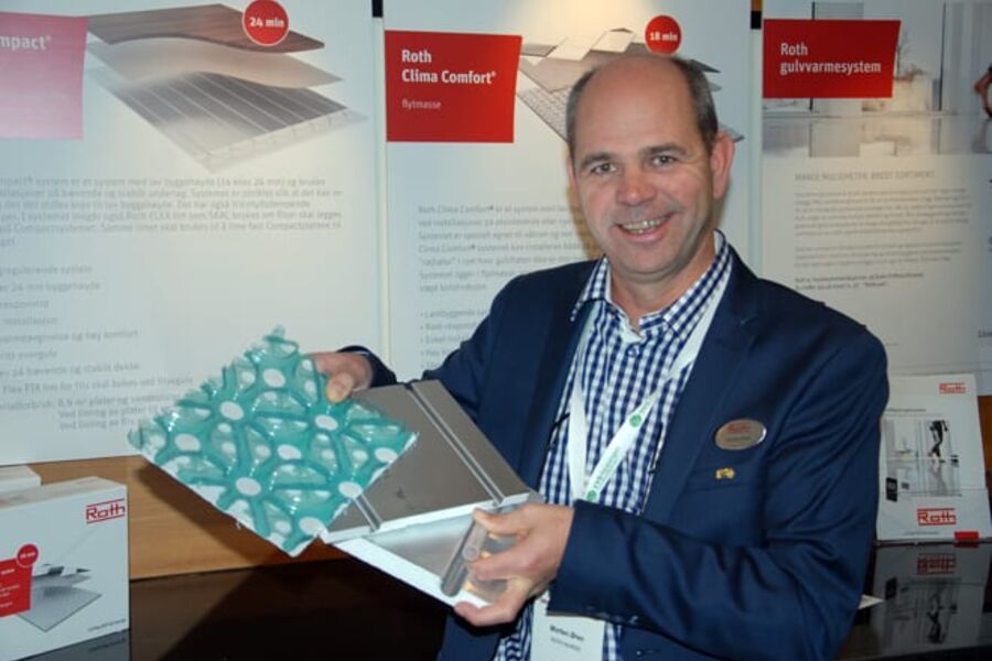 Morten Øren hos Roth med produkter han mener også drift- og vedlikeholdsbransjen bør være oppmerksom på. Foto: Per Henriksen