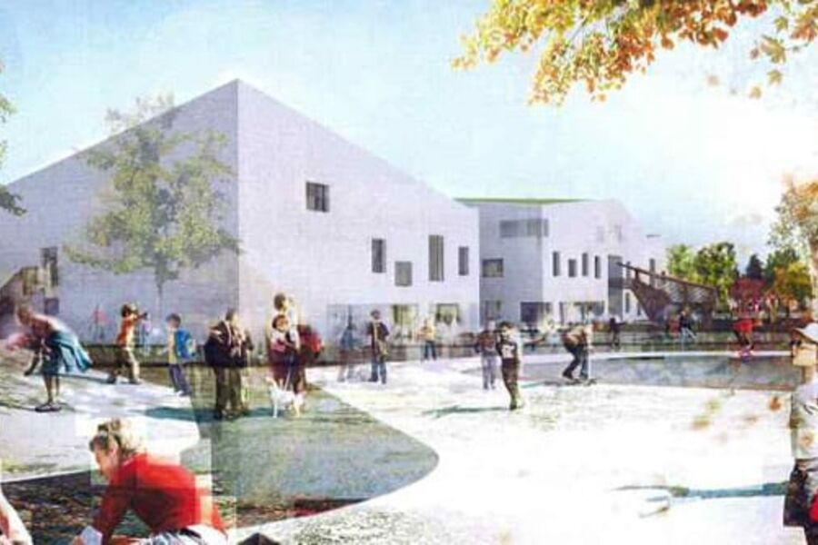 Illustrasjon av nye Hegg skole.