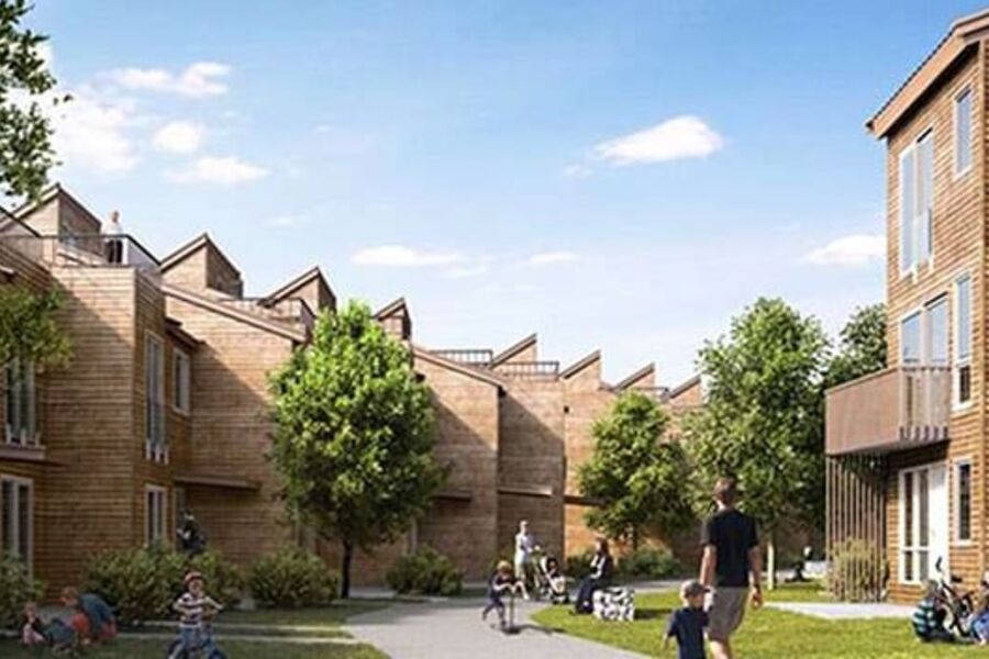 Prosjektet er planlagt oppført i to byggetrinn, med en estimert byggetid på 20 måneder. (Ill. Usbl)