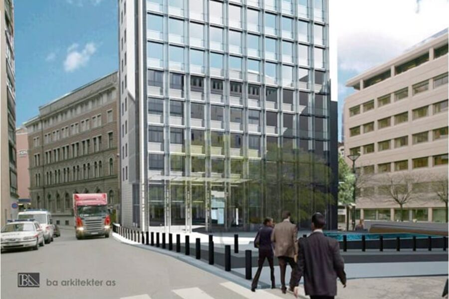 Fasade R6. Tegning: ba arkitekter as 