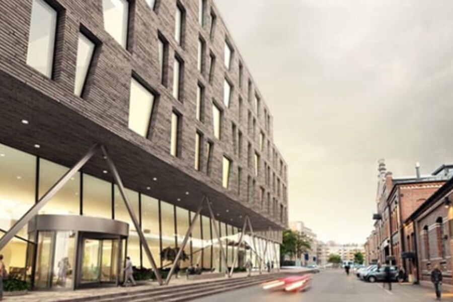 Illustrasjon av bygget i Drammensveien 134.