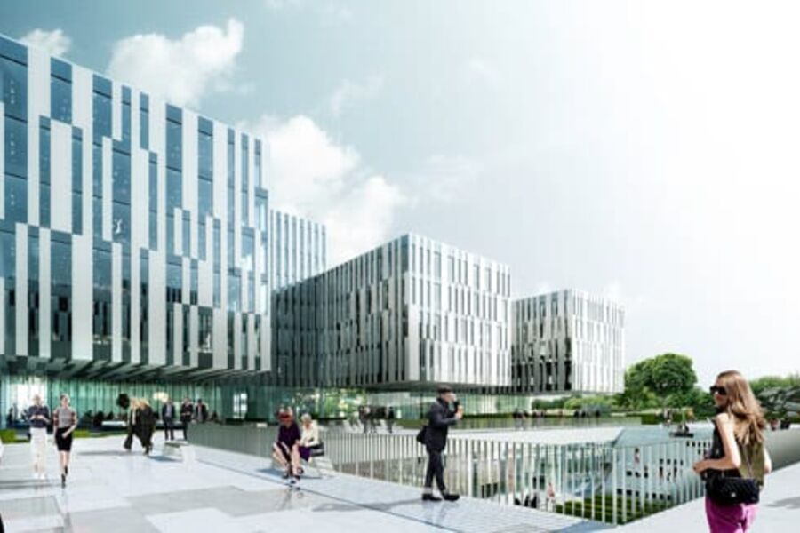 Illustrasjon av det nye bygget.