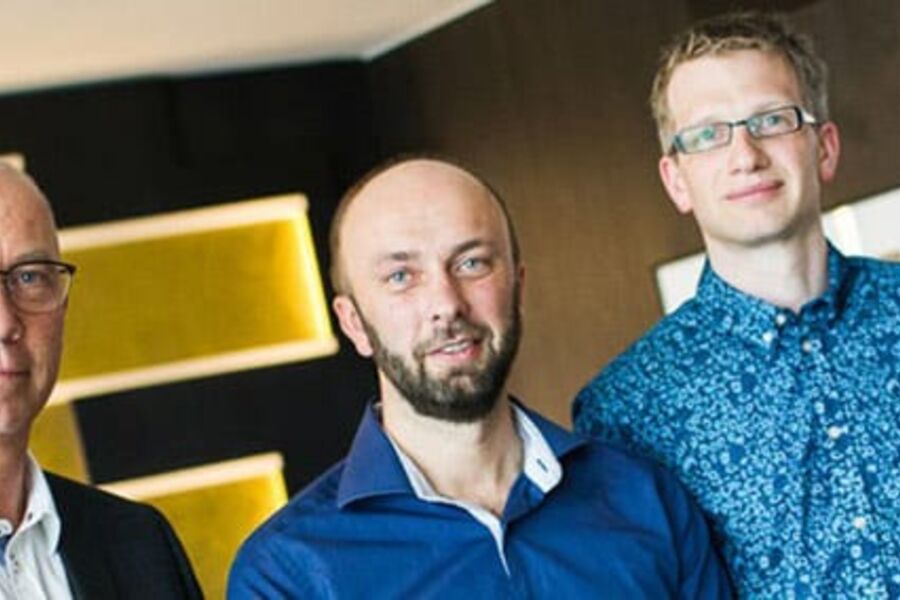 Fra.v. Tom Christiansen, Siemens AS, Jostein Nornes, The Thief Hotel, Marius Rønneberg Aurstad, Siemens AS. Foto: Sebastian Ramsland 