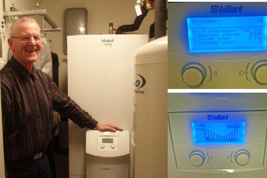 Roald Johansen fra Alta er veldig fornøyd med løsningen han har fått installert i huset med elva som varmekilde.