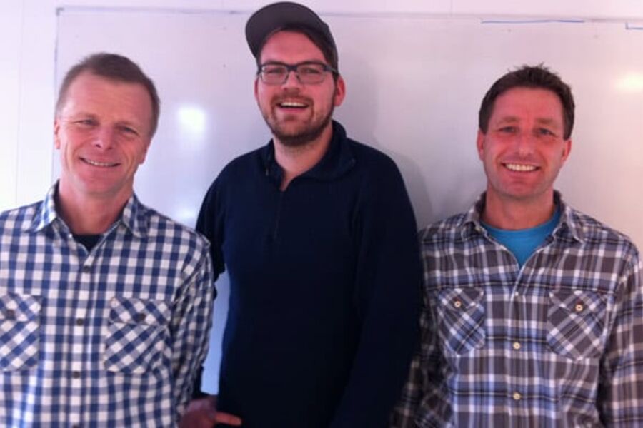 Her ser vi tre sentrale personer i Veidekke i forbindelse med prosjektet. Fra venstre ser vi prosjekteringsleder Jørn Aaltvedt, prosjekteringsleder Bjarte Hårklau , og prosjektleder Erik Økland.