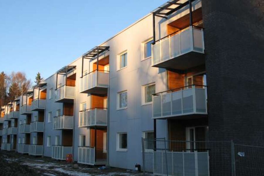 Myhrerenga er et av de første blokkprosjektene i Norge som er oppgradert etter passivhuskonseptet. Foto: SINTEF Byggforsk
