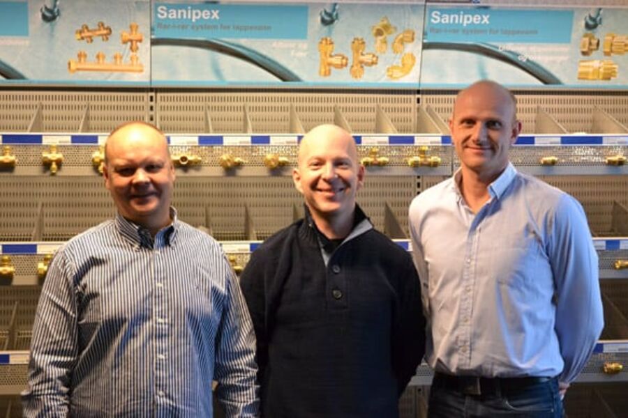 Her ser vi de tre nye medarbeiderne i Armaturjonsson. Fra venstre Arne jeksrud, Viggo Kristoffersen og Kenneth Riisa.