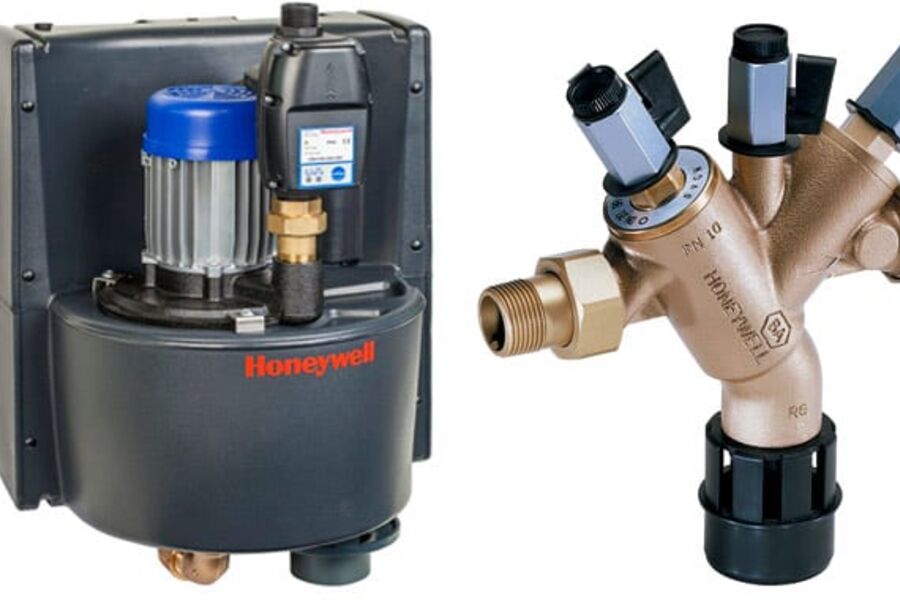 CBU140 ( til venstre ) er en kompakt enhet med innebygget luftgap godkjent for kategori 5 iht. NS-EN 