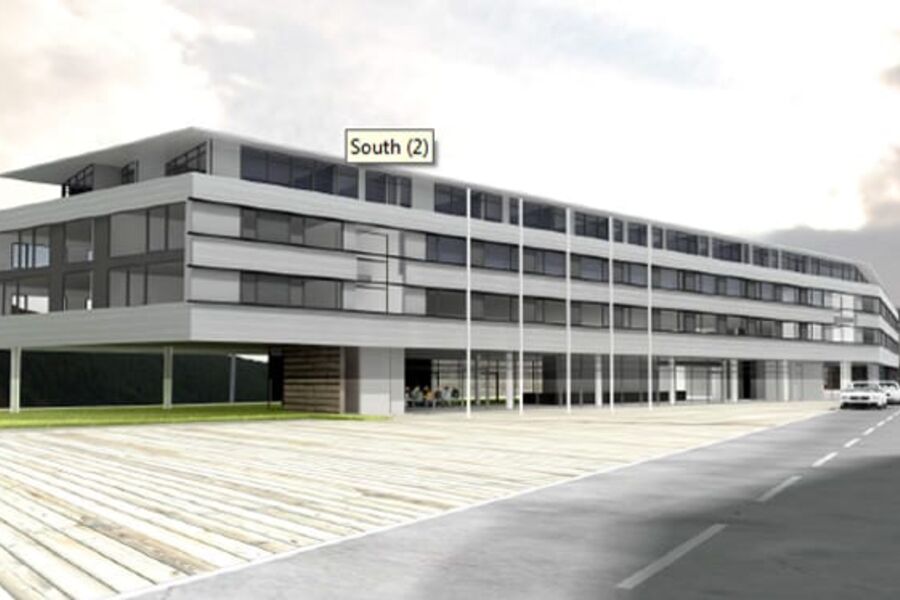 Illustrasjon av det nye konsert- og kulturhuset i Fosnavåg.