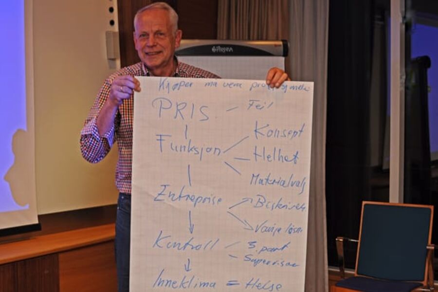 Kai Hollstedt med oppsummeringer fra tre arbeidsgrupper. Årets Kielkonferanse var mindre enn fjorårets, men mer konkret, og med god kontakt mellom faggrupper. Målet for neste års konferanse er, i all beskjedenhet, å løse verdensgåten, her definert som: hvordan oppnå bygninger som kombinerer perfekt inneklima med høy energieffektivitet.