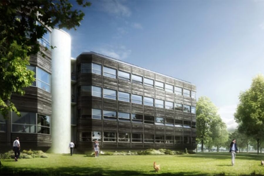 Illustrasjon sv kontorbygget - Kjørbo i Sandvika utenfor Oslo.