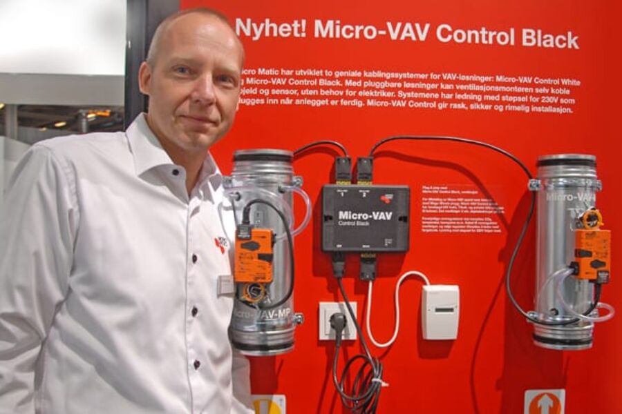 Produktsjef Torkild Bøe hos Micro Matic har nok å gjøre etter VVS-dagene. Foto: Per Henriksen/VVSforum.no