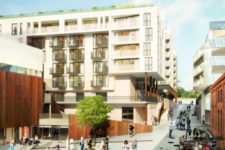 Vulkan Nordre Kvartal.Illustrasjons