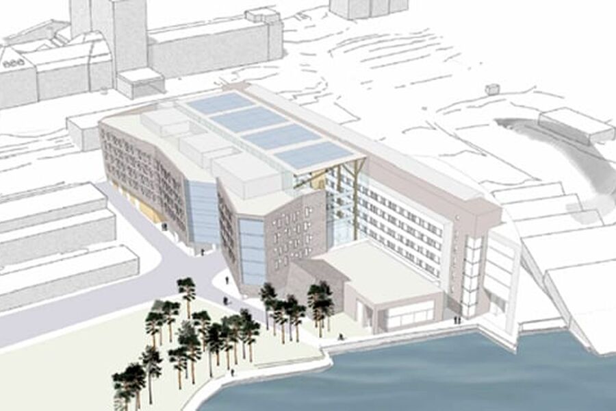 Framsenteret i Tromsø, slik PKA Arkitekter, Studio 4, Rambøll og HENT, ser for seg at det skal bli.