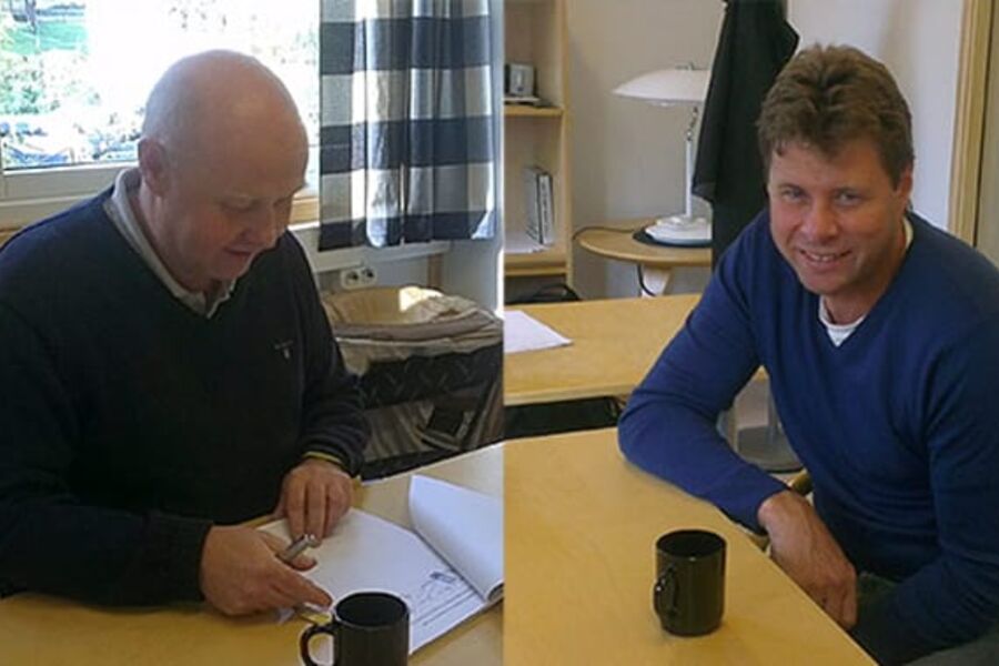 Fra venstre, Dag Rune Stensaas, Regionsdirektør GK Trondheim og Odd Ivar Ekle, Produktsjef Hent