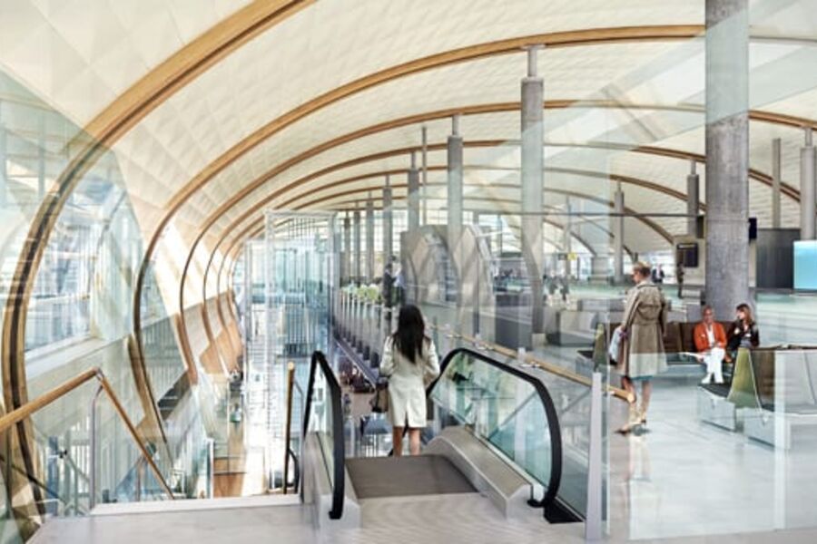 Illustrasjon av den nye terminalen T2.