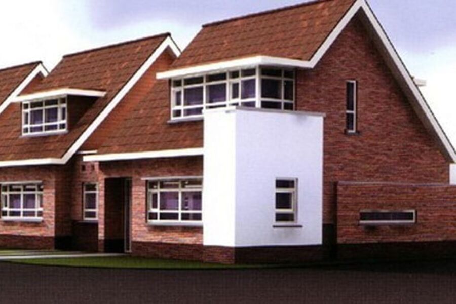 Illustrasjon: Bygning som ligger i varmepumpebydelen Etten-Leur i Nederland.