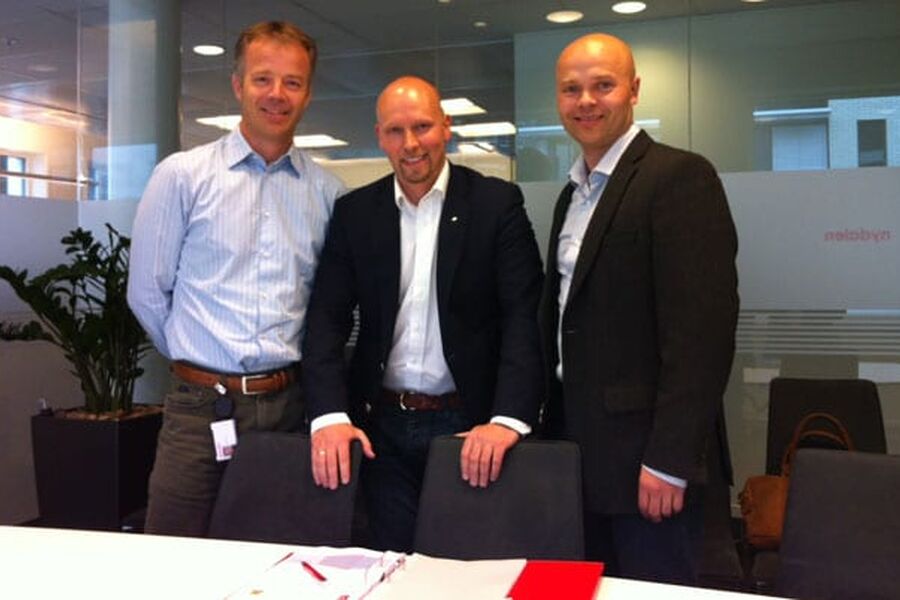 På bildet: Fra venstre Roy Frivoll i Avantor, Espen Haakestad  og Bernt K. Poulsson i AF Energi & Miljøteknikk.