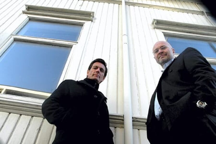 Roy Malmo Nilsen (til høyre) fra Anticimex AS er an av foredragsholderne under  våtromsdagene. 