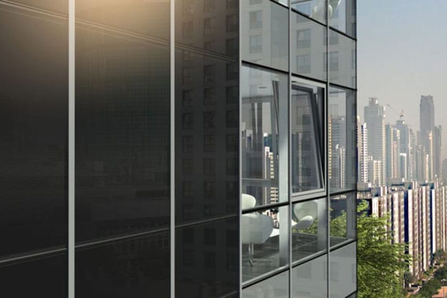 Schüco ProSol TF kan integreres som tett luftet kledning i en fasade og eller som transparente vindusglass. Modulene produserer strøm med ytelse rundt 80 Wp/m2.