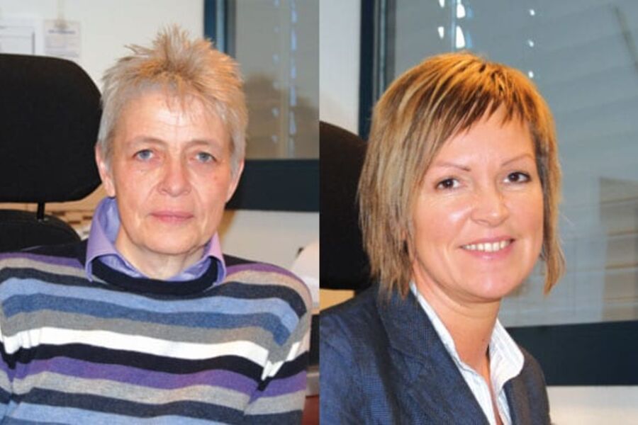 Vigdis Berg (fv)er nyansatt distriktsansvarlig selger, og Anne Kjørum er ansatt som regnskap og økonomimedarbeider i Isoterm AS.