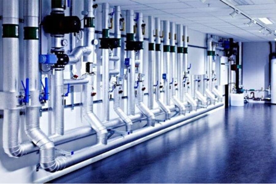 Bildet viser samlestokken som er installert i showrommet i 2. etasje.