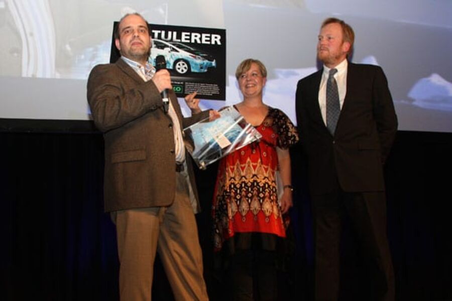Jan André Eliassen fra Wilo Norge AS tok imot VBs miljøpris 2012.