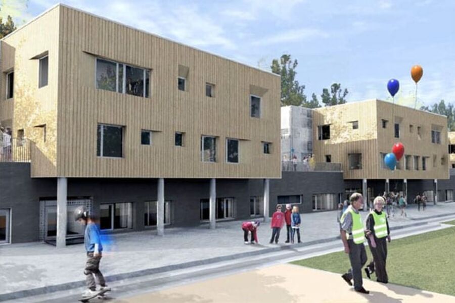 Illustrasjon av Bjørnsletta skole.