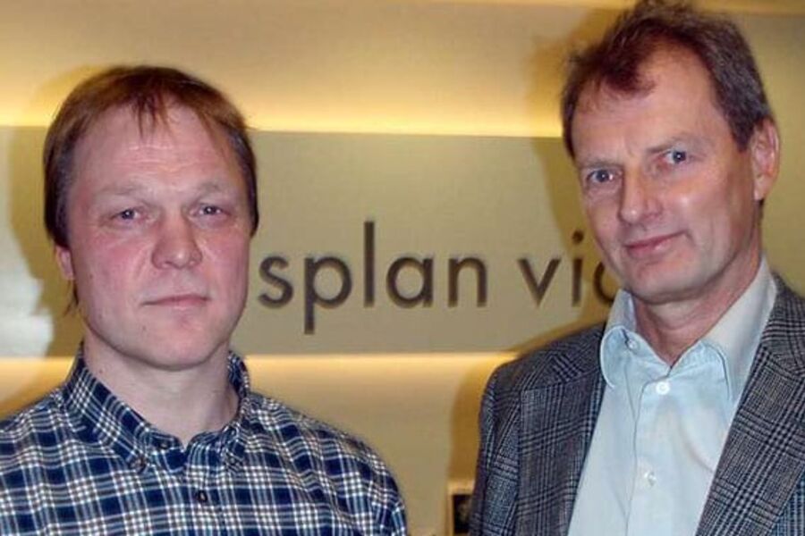 Daglig leder Kenneth Hågbo i Pro Nor(f.v) og adm. direktør Øyvind Mork i Asplan Viak.