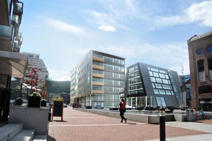 Det første bygget på Papirbredden 2 skal stå ferdig mai 2012. Illustrasjon: LPO Arkitekter