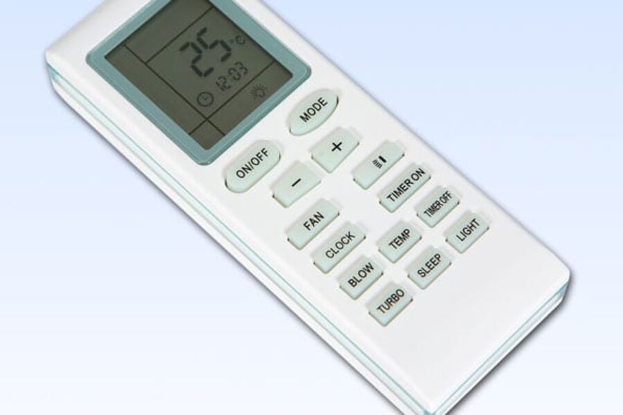 Fjernkontrollen kan styre opp til 4 vegghengte Mistral viftekonvektorer samtidig.