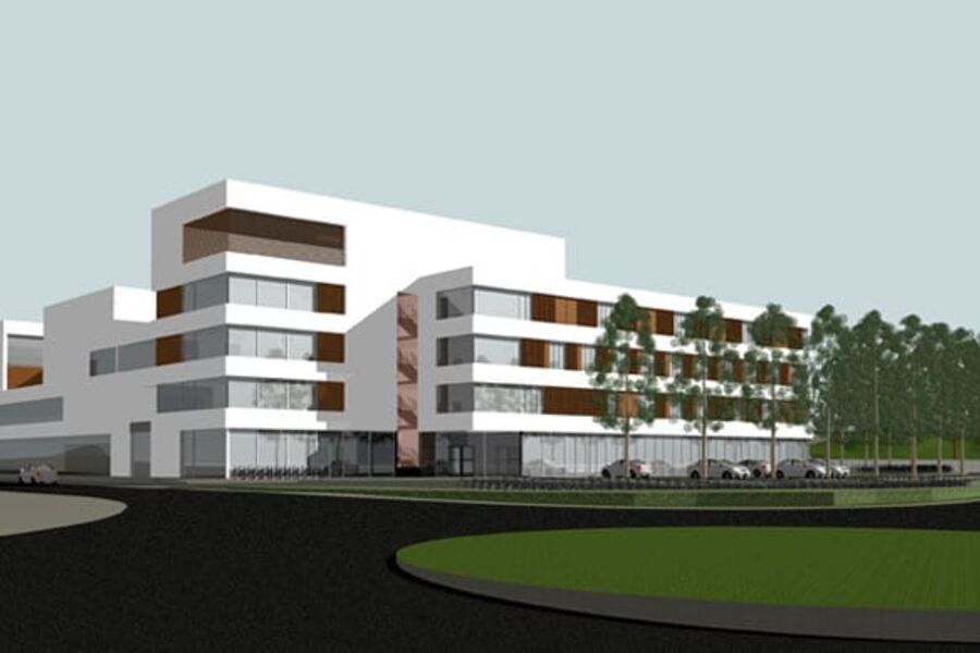 Dette blir Østfolds nye helsehus. Illustrasjon:griffarkitektur